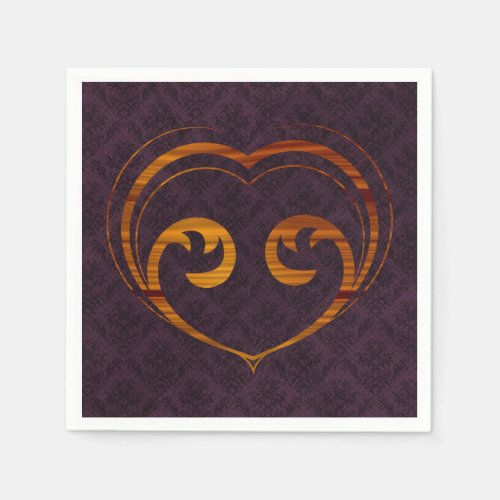 Abstract Steampunk Heart Paper Napkins