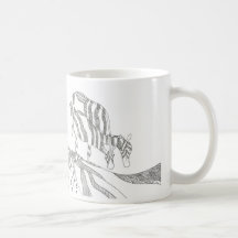 Abstract stick figure custom mug giraffe