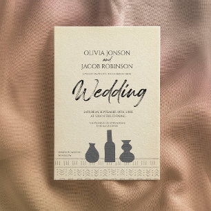 Abstract still life Boho wedding Invitation