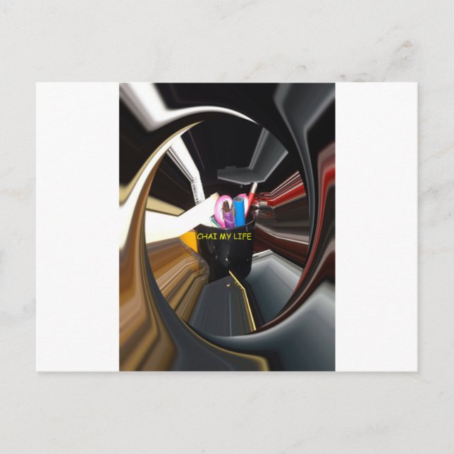 Abstract Still Life Tea Mug Office Stationary Art  Postcard (Front)