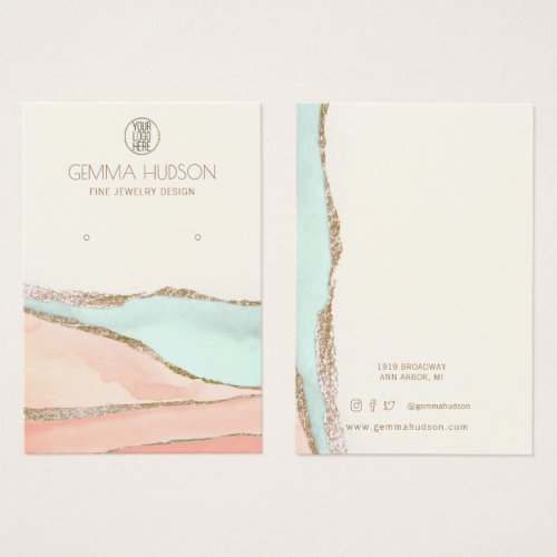 Abstract Stone Gold Foil Earring Display Card