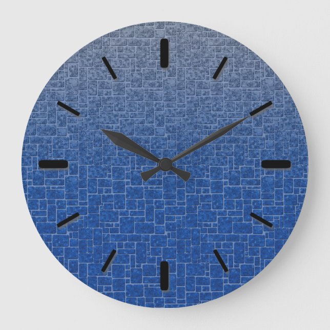 Abstract stone texture bricks decor ornamental nav large clock (Front)