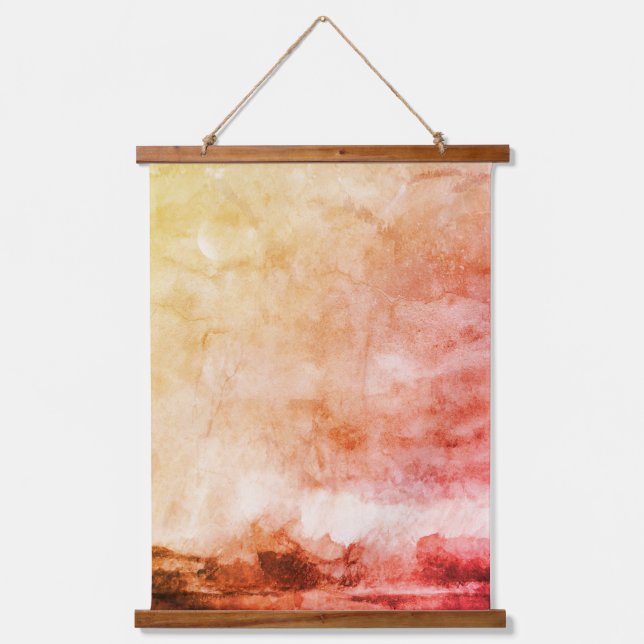 Abstract Storm Moon Watercolor Hanging Tapestry (Front)