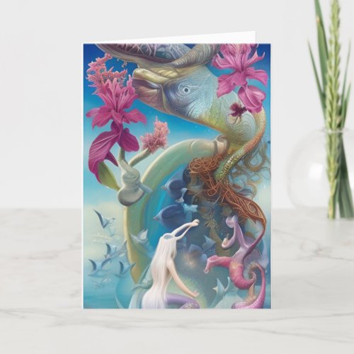 Abstract Strange World Fantasy le Fantastique Art  Holiday Card