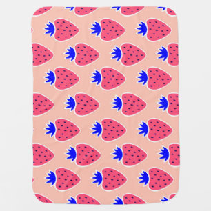 Abstract strawberry pattern on peach. baby blanket