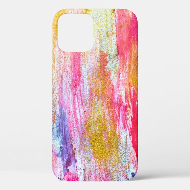 Abstract streams of paints on the wall. Modern tex Case-Mate iPhone Case (Back)