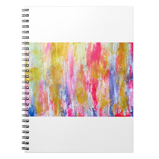 Abstract streams of paints on the wall. Modern tex Notebook (Front)
