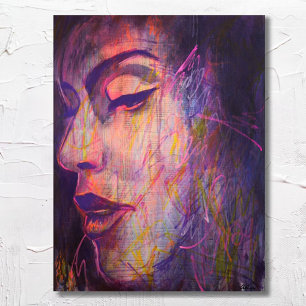 Abstract Street Art Colorful Woman Portrait Print