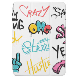 Abstract street graffiti lettering elements with g iPad air cover