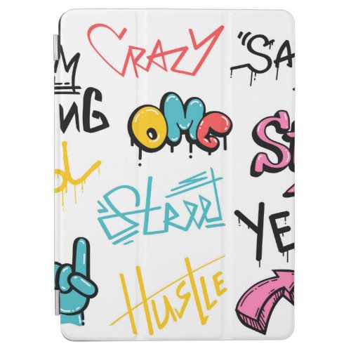 Abstract street graffiti lettering elements with g iPad air cover