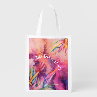 Abstract Strelitzia Reusable Grocery Bag