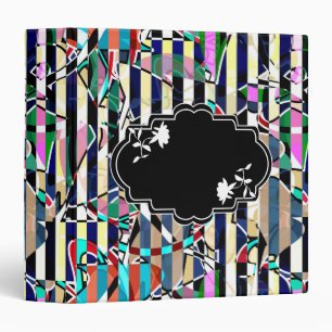Abstract striped, abstract, striped, creative, str 3 ring binder