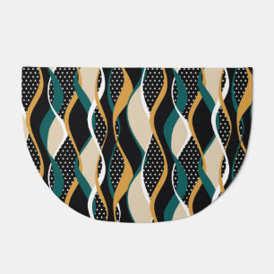 Abstract striped, colorful wavy pattern. doormat