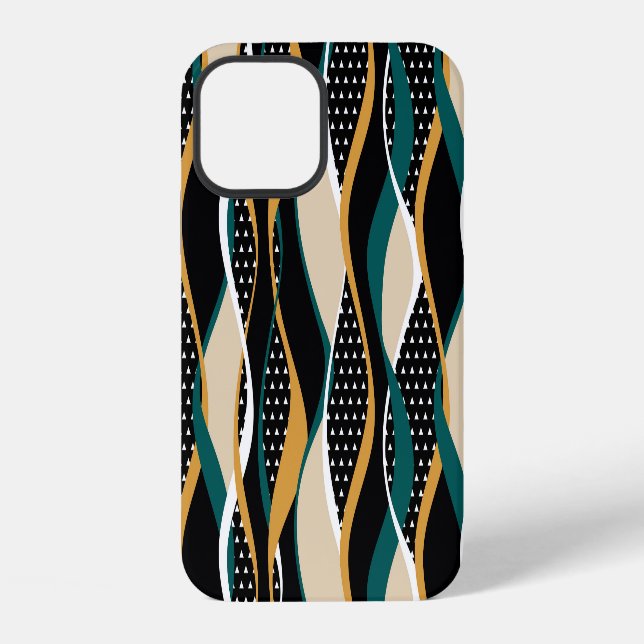 Abstract striped, colorful wavy pattern. iphone case (Back)
