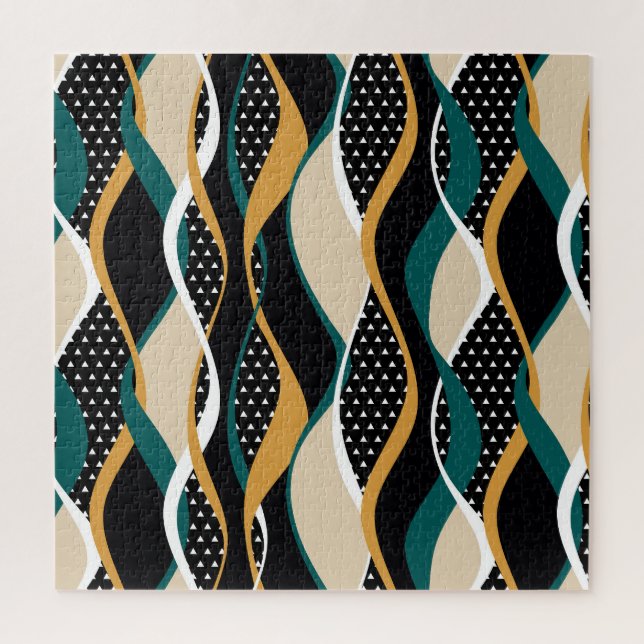 Abstract striped, colorful wavy pattern. jigsaw puzzle (Vertical)