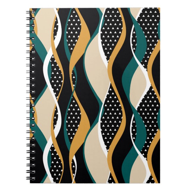 Abstract striped, colorful wavy pattern. notebook (Front)