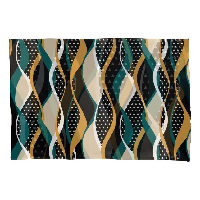 Abstract striped, colorful wavy pattern. pillow case (Front)