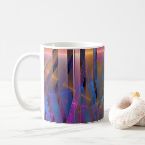 Abstract striped glossy geometric decoration coffee mug