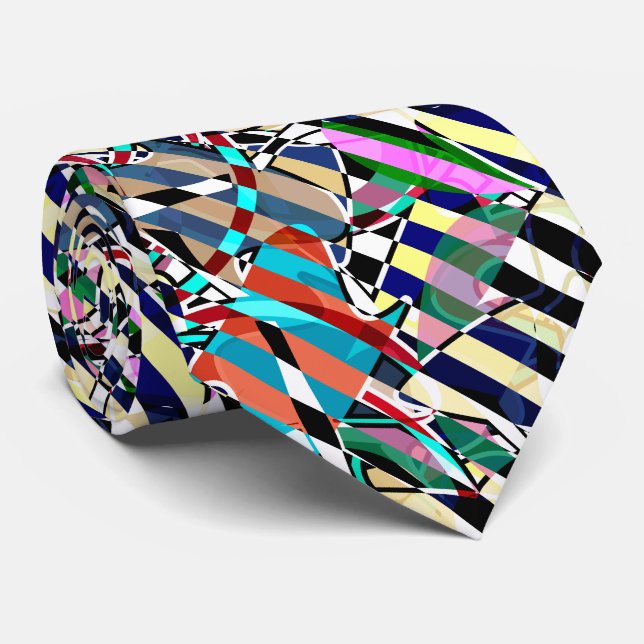 Abstract striped neck tie (Rolled)