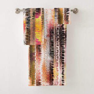 Abstract striped of showy sliced paper bath towel set
