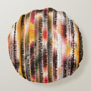 Abstract striped of showy sliced paper round pillow