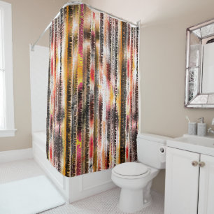 Abstract striped of showy sliced paper shower curtain