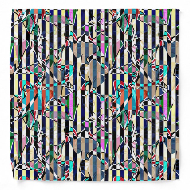 Abstract striped pattern bandana (Front)