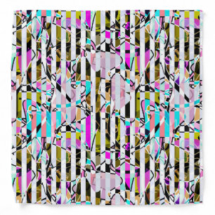 Abstract striped pattern stripes beige turquoise p bandana