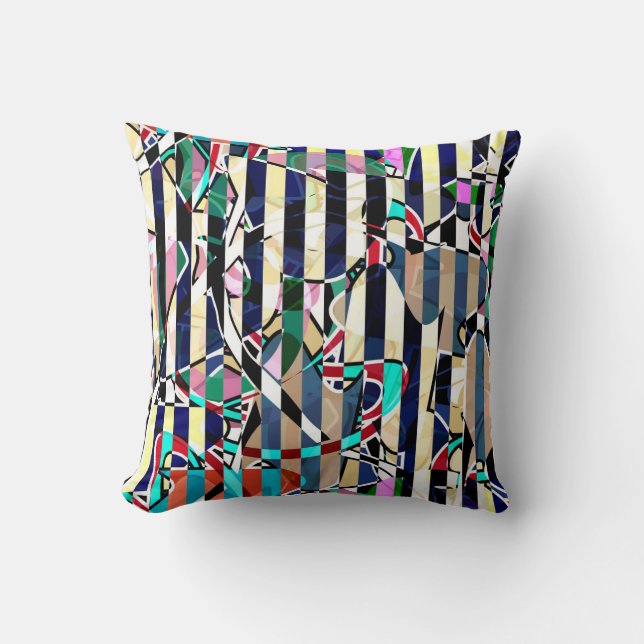 Abstract striped pattern throw pillow (Front)