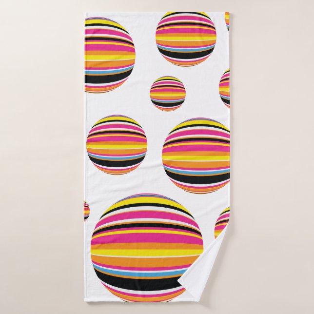 abstract striped raindrops seamless pattern multic bath towel (Bath Towel)