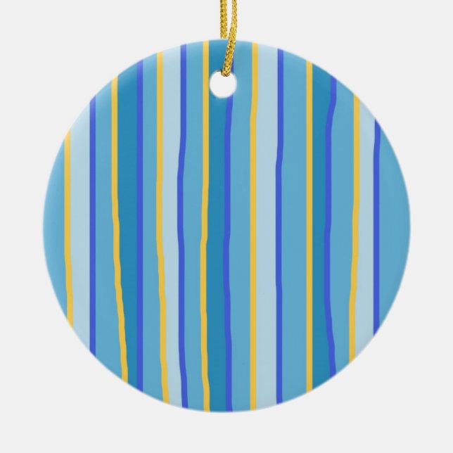 abstract stripes art ceramic ornament (Front)