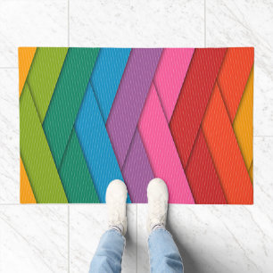 Abstract stripes, colorful, doormat