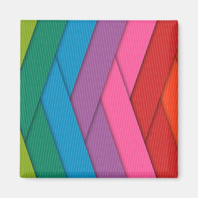 Abstract stripes, colorful, magnet (Front)