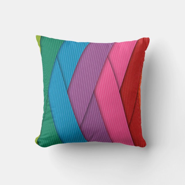 Abstract stripes, colorful, throw pillow (Front)