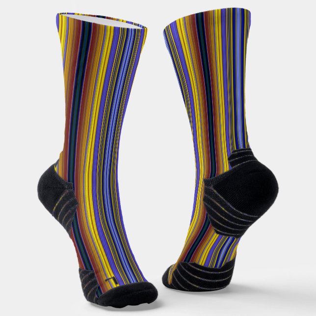 Abstract Stripes Design 1 Socks (Angled)