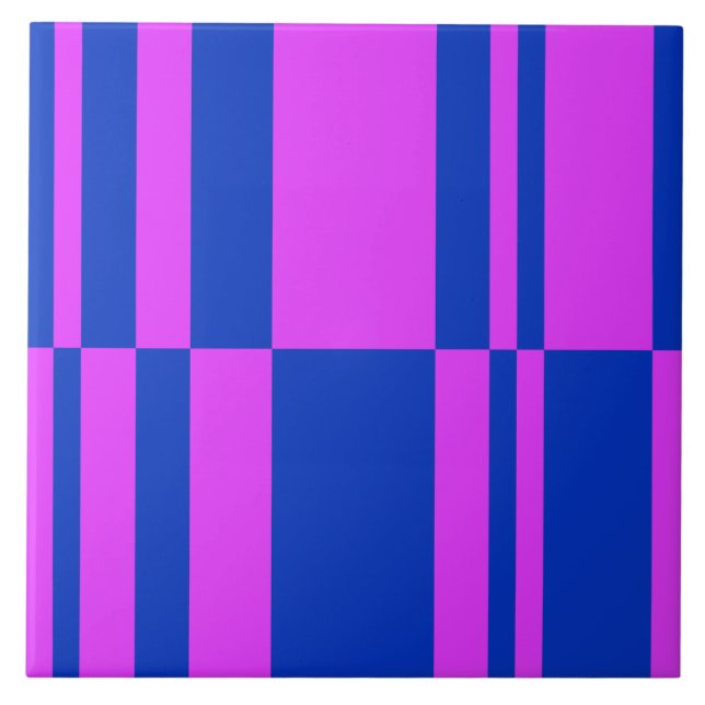 Abstract Stripes (Large Scale) Ceramic Tile (Front)
