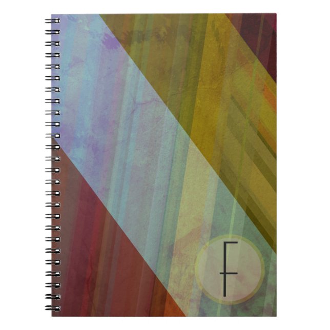 Abstract Stripes/Monogram Notebook (Front)