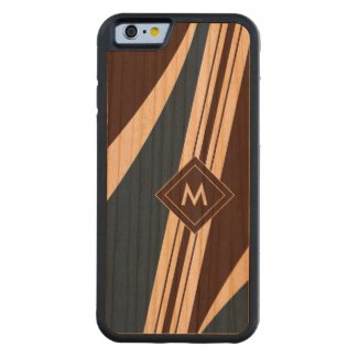 Abstract Stripes Monogram Wood iPhone Carved® Cherry iPhone 6 Bumper Case