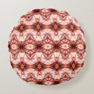 Abstract stripes of silky rapport in pinkish wine  round pillow