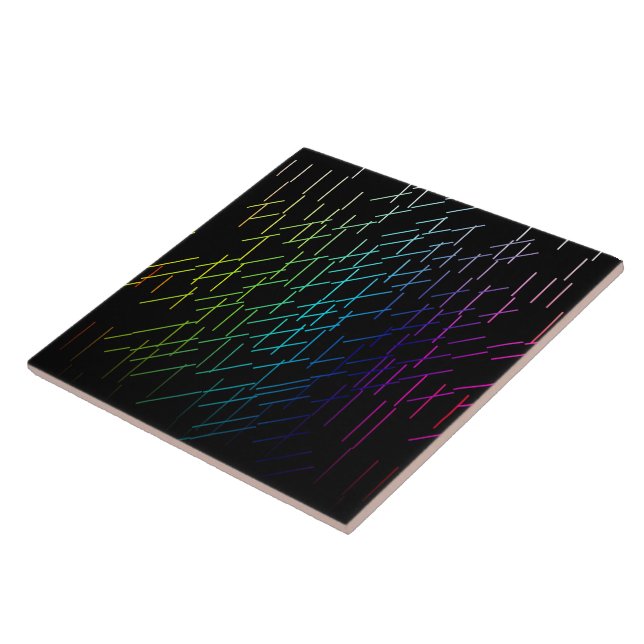 Abstract Stripes Pattern Ceramic Tile (Side)