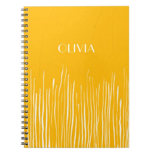 Abstract stripes Simple bright yellow painted Notebook