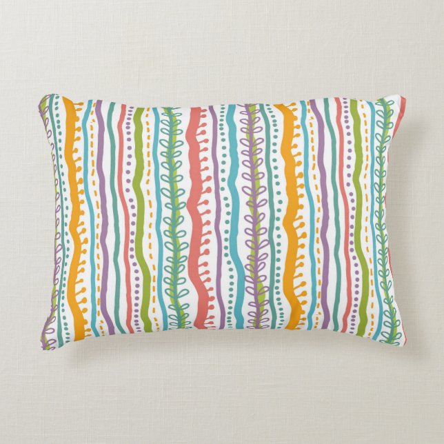 Abstract Stripes Vertical Pattern Accent Pillow (Front)