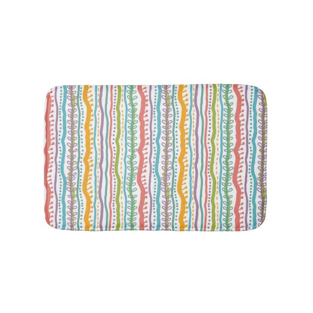 Abstract Stripes Vertical Pattern Bathroom Mat (Front)