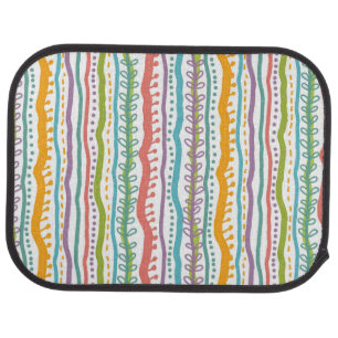 Abstract Stripes Vertical Pattern Car Floor Mat