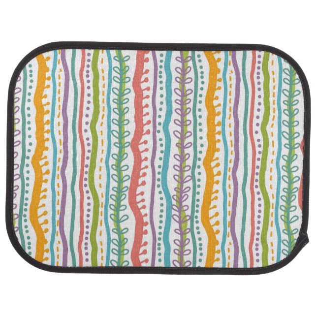Abstract Stripes Vertical Pattern Car Floor Mat (Rear)