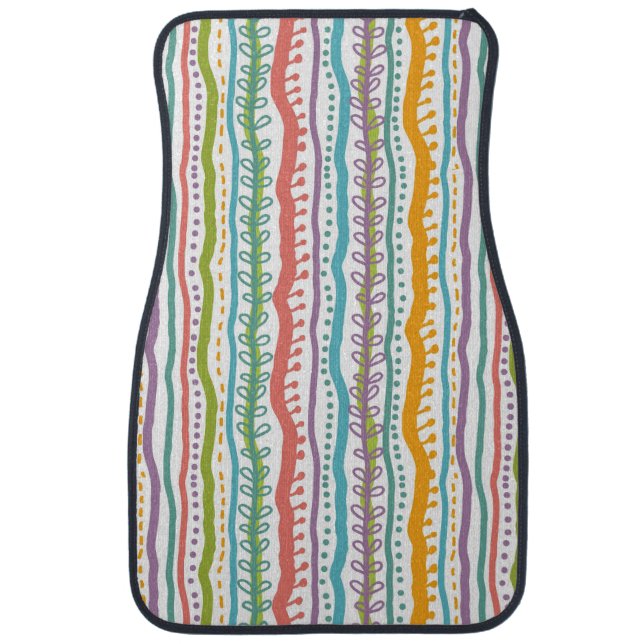 Abstract Stripes Vertical Pattern Car Floor Mat (Front)