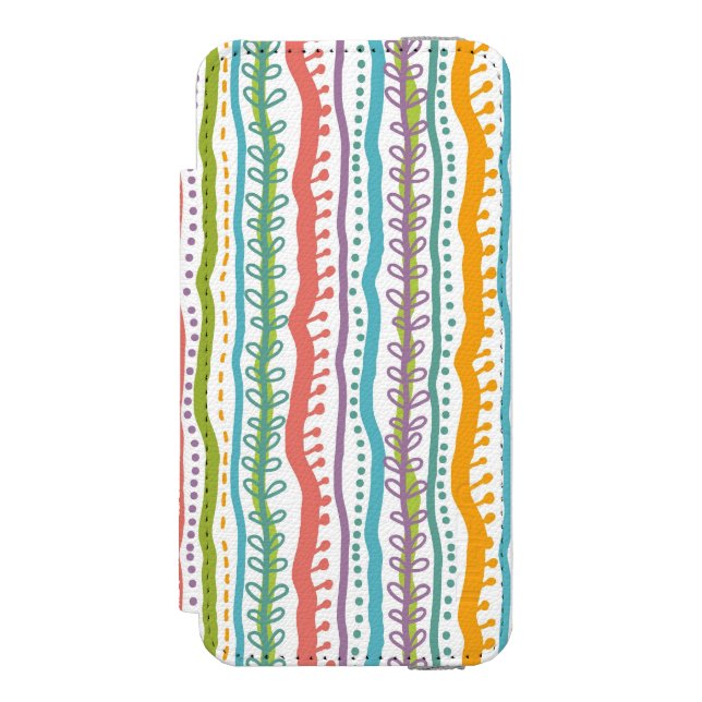 Abstract Stripes Vertical Pattern Incipio iPhone Wallet Case (Folio Front)