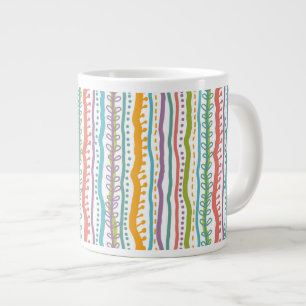 Abstract Stripes Vertical Pattern Large Coffee Mug