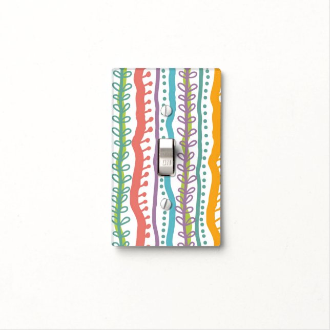 Abstract Stripes Vertical Pattern Light Switch Cover (In Situ)