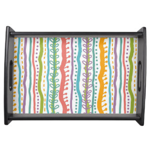 Abstract Stripes Vertical Pattern Serving Tray